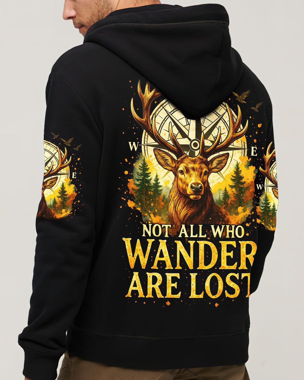 NOT ALL WHO WANDER ARE LOST DEER COMPASS ALL OVER PRINT - TLTR2908251