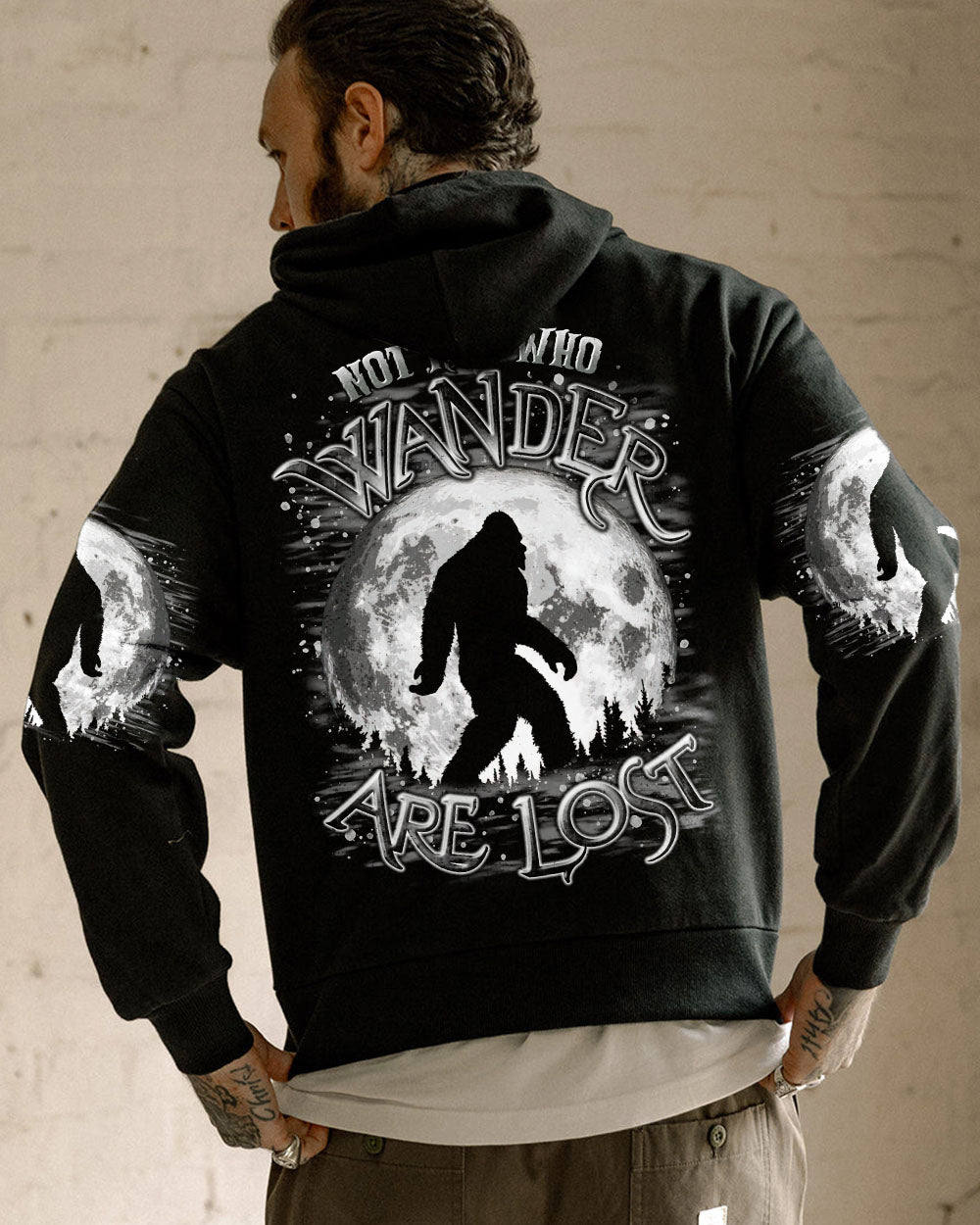 NOT ALL WHO WANDER ARE LOST BIGFOOT MOON ALL OVER PRINT - TLTR3010246