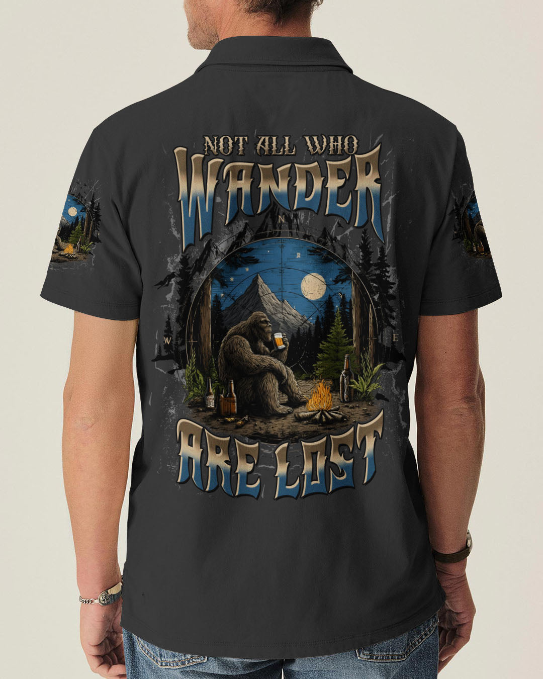 NOT ALL WHO WANDER ARE LOST BIGFOOT COMPASS ALL OVER PRINT - TLTW0112252