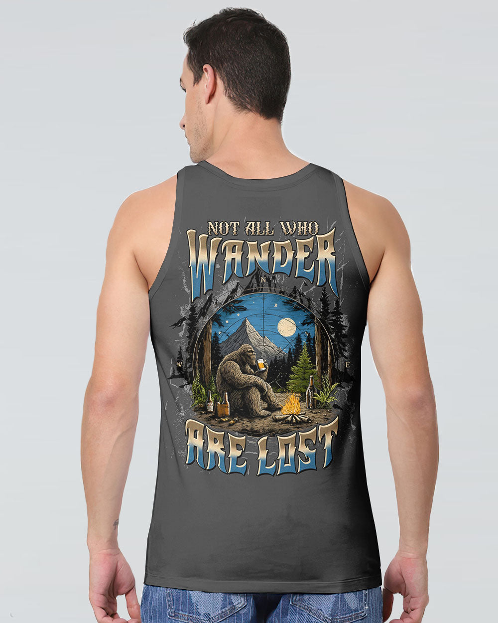 NOT ALL WHO WANDER ARE LOST BIGFOOT COMPASS ALL OVER PRINT - TLTW0112252