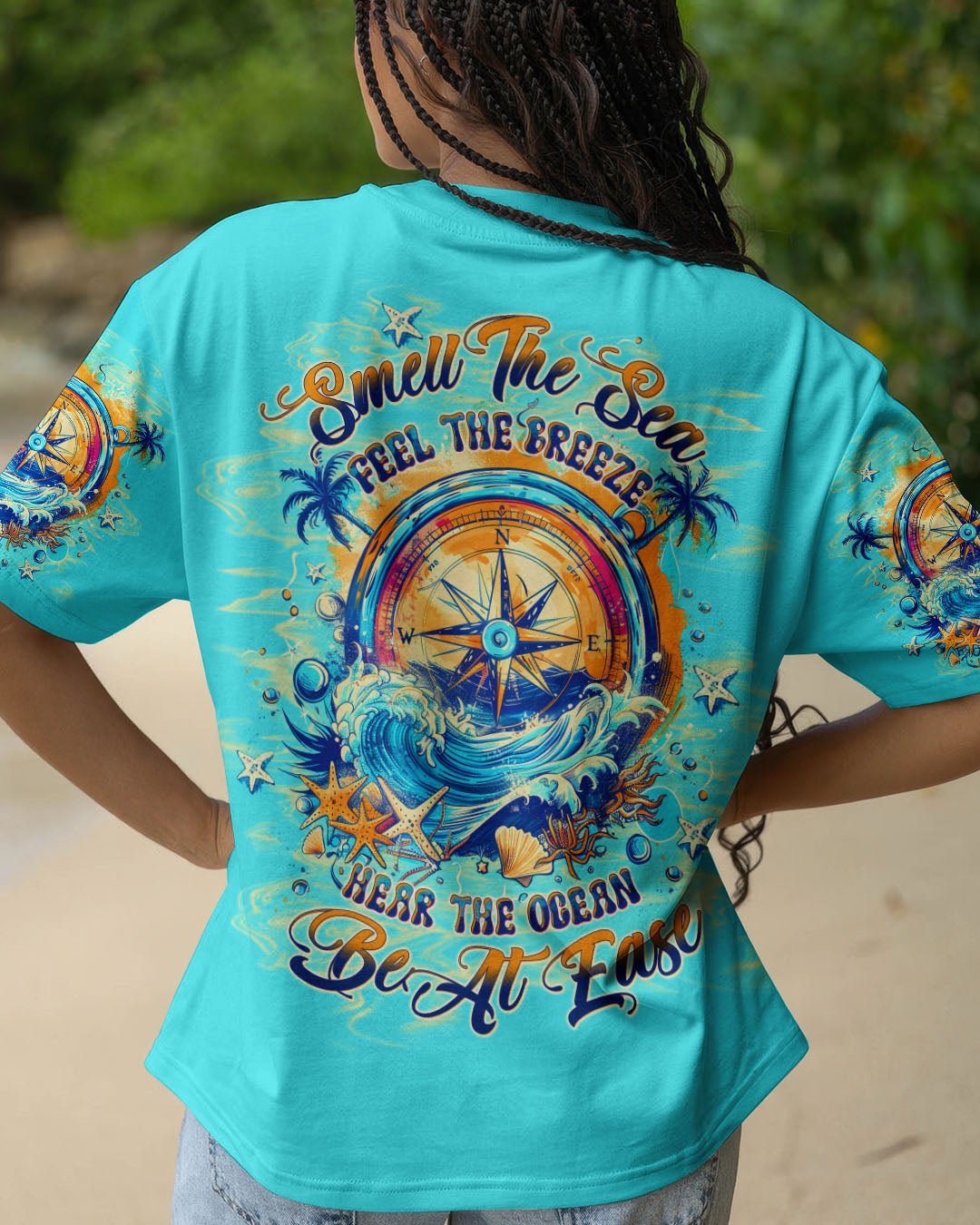 SMELL THE SEA FEEL THE BREEZE COMPASS ALL OVER PRINT - TLTW0204254