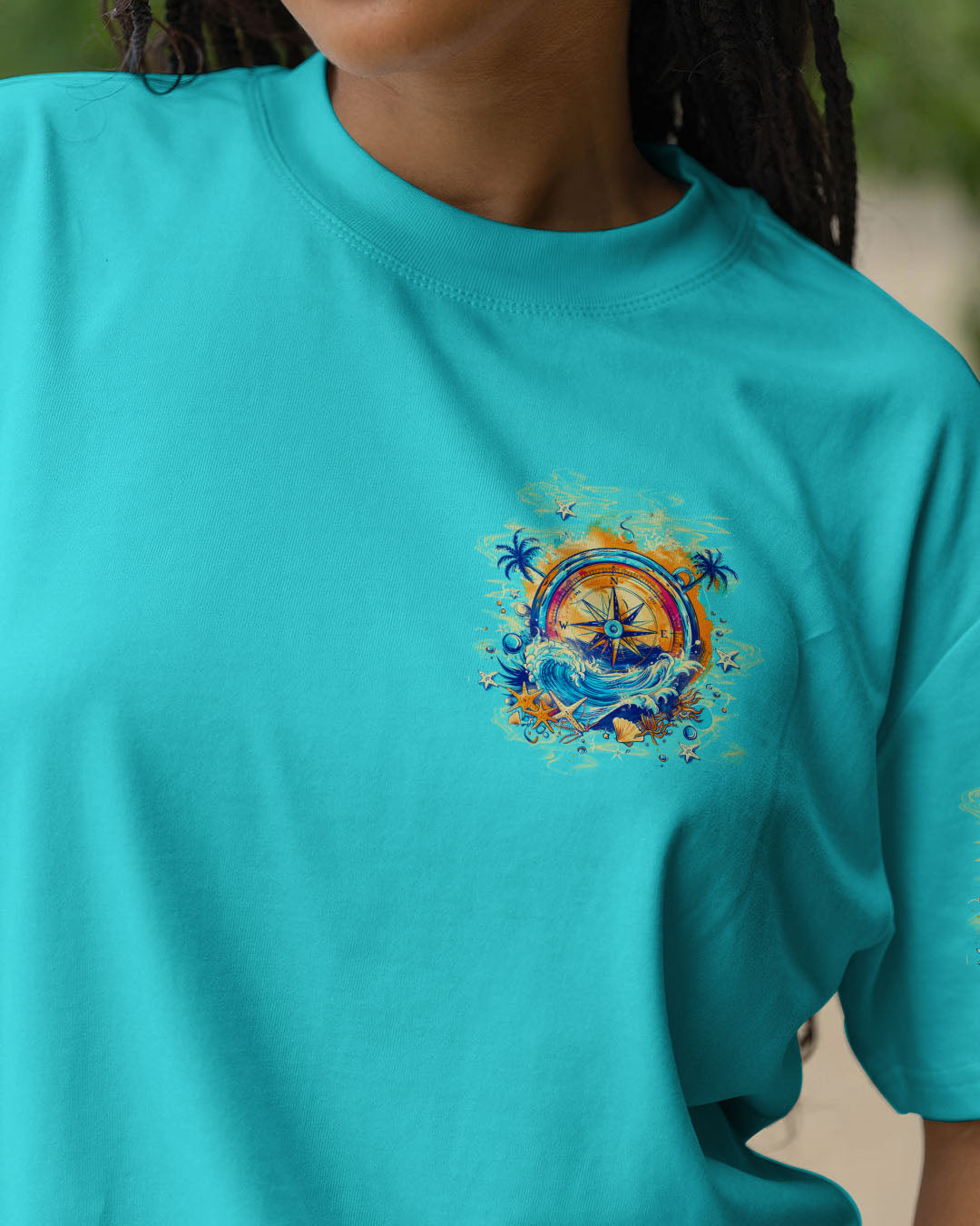 SMELL THE SEA FEEL THE BREEZE COMPASS ALL OVER PRINT - TLTR0204251