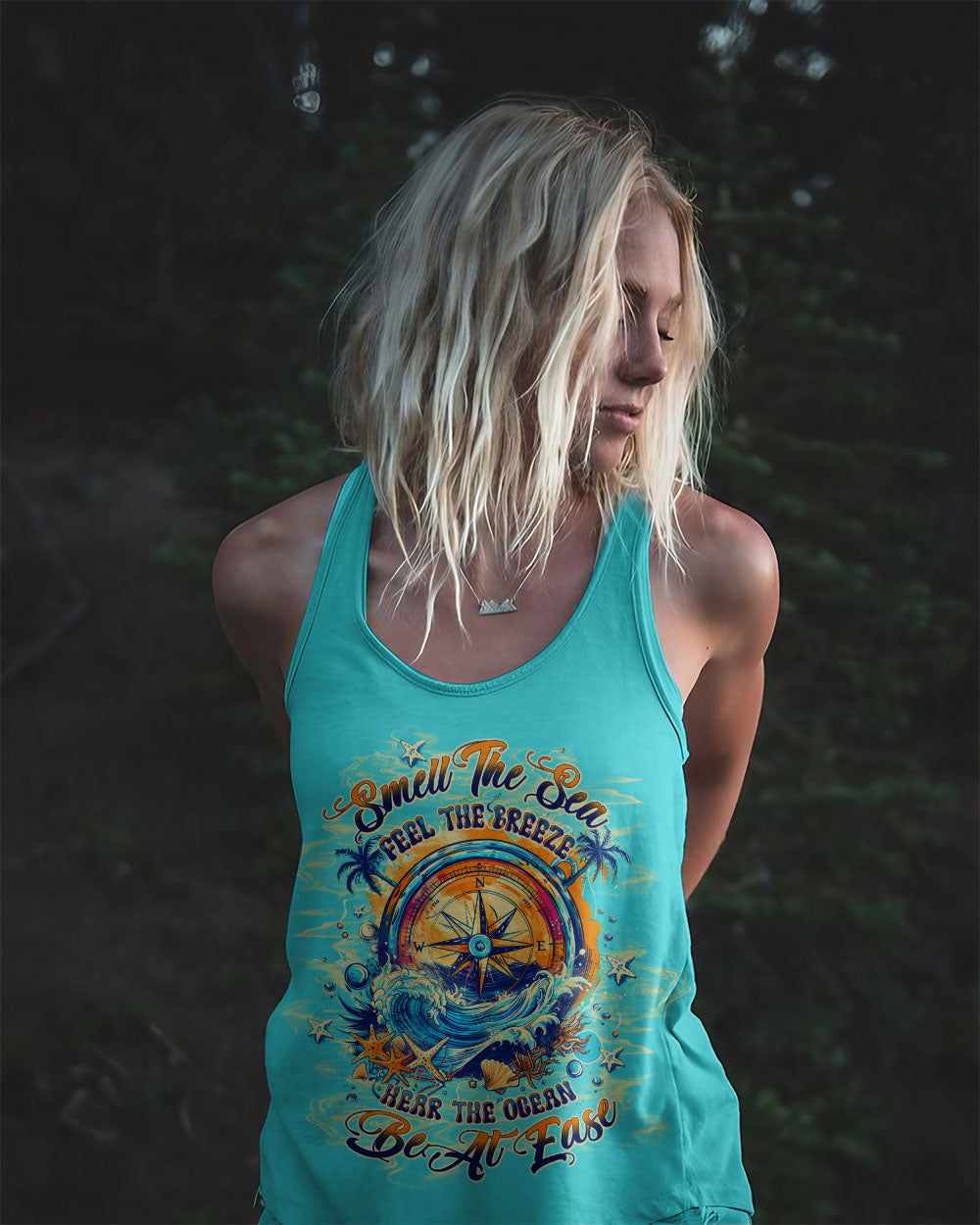 SMELL THE SEA FEEL THE BREEZE COMPASS ALL OVER PRINT - TLTR0204251
