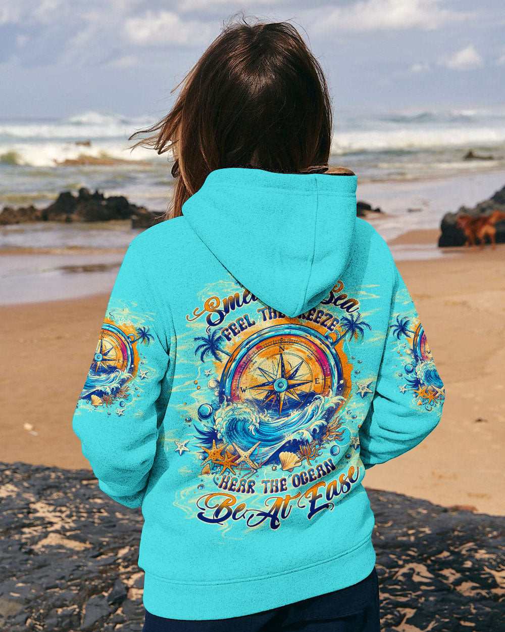 SMELL THE SEA FEEL THE BREEZE COMPASS ALL OVER PRINT - TLTR0204251