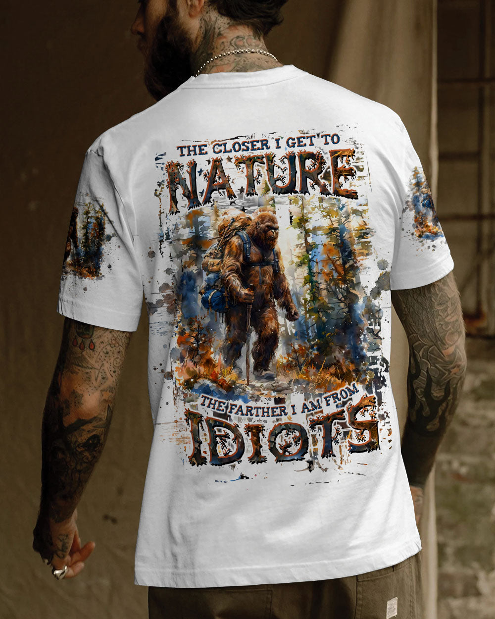 THE CLOSER I GET TO NATURE BIGFOOT HIKING ALL OVER PRINT - TLTW0409243