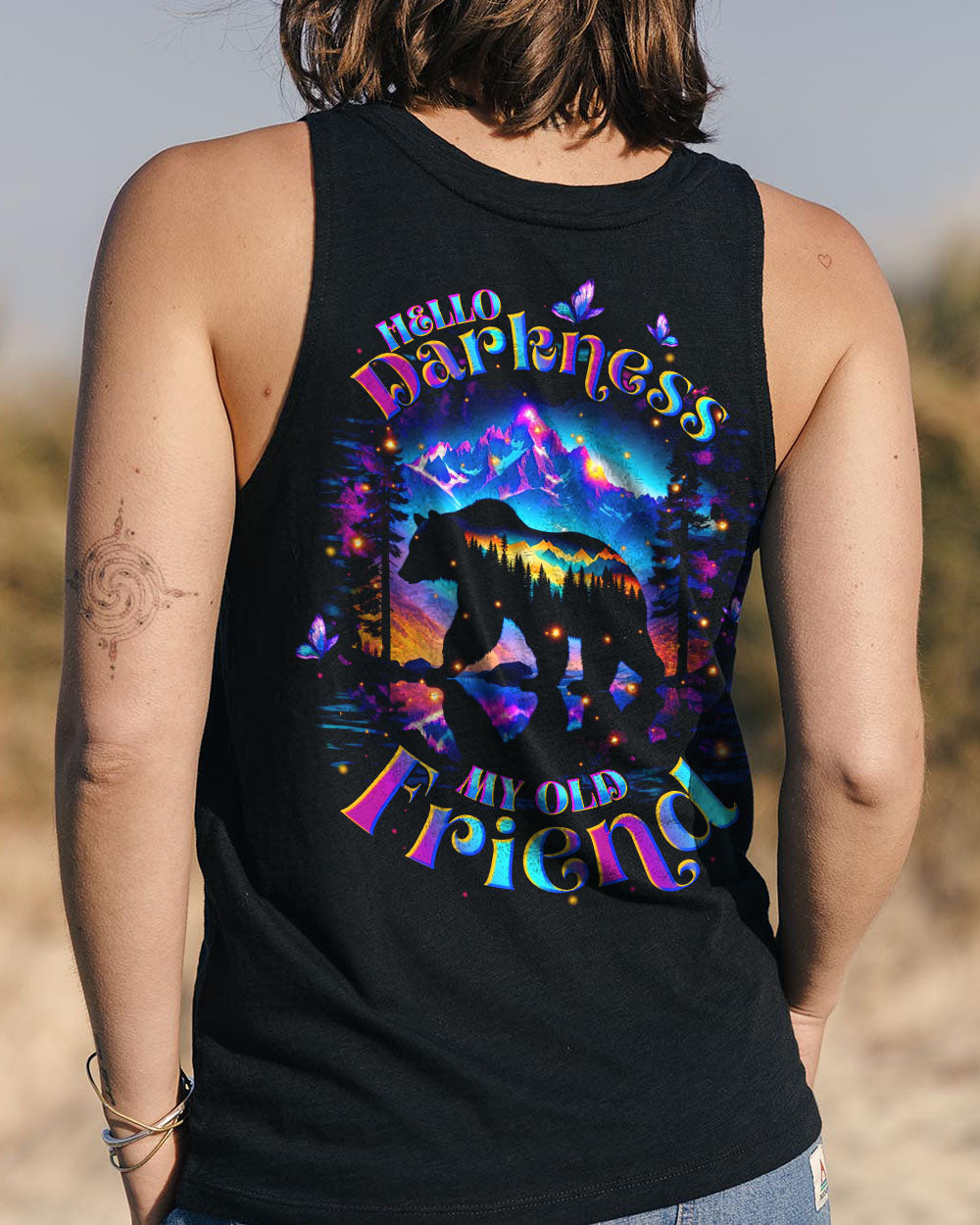 HELLO DARKNESS MY OLD FRIEND BEAR ALL OVER PRINT - TLTW0411253