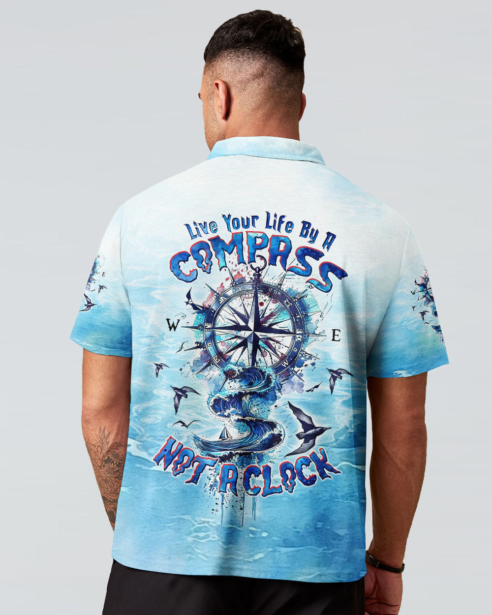 LIVE YOUR LIFE BY A COMPASS WAVES ALL OVER PRINT  - TLTW0503253