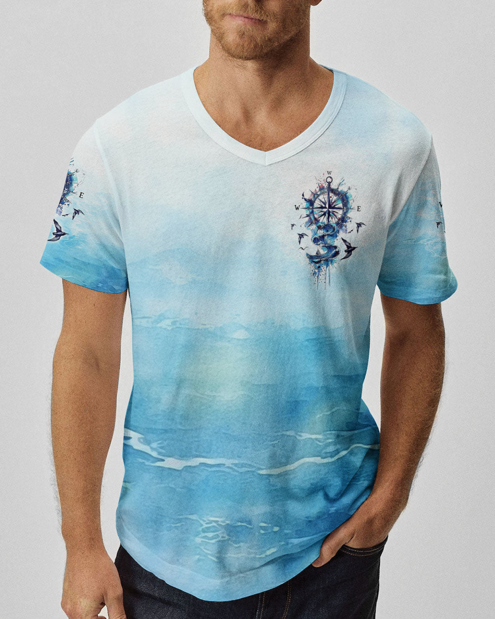 LIVE YOUR LIFE BY A COMPASS WAVES ALL OVER PRINT  - TLTW0503253