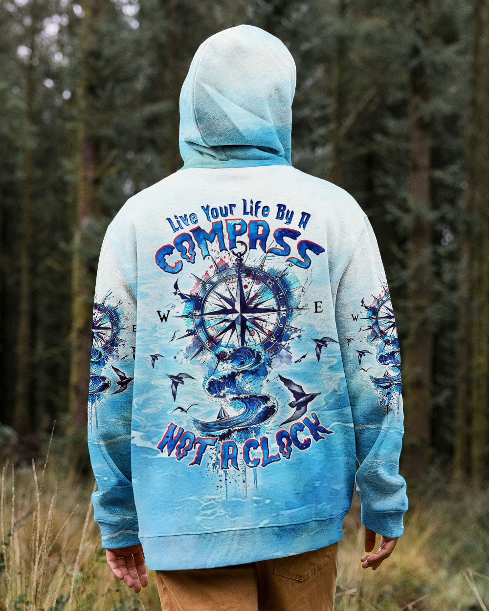LIVE YOUR LIFE BY A COMPASS WAVES ALL OVER PRINT  - TLTW0503253
