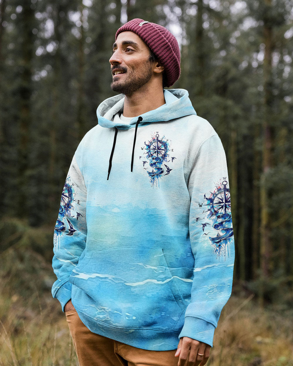 LIVE YOUR LIFE BY A COMPASS WAVES ALL OVER PRINT  - TLTW0503253