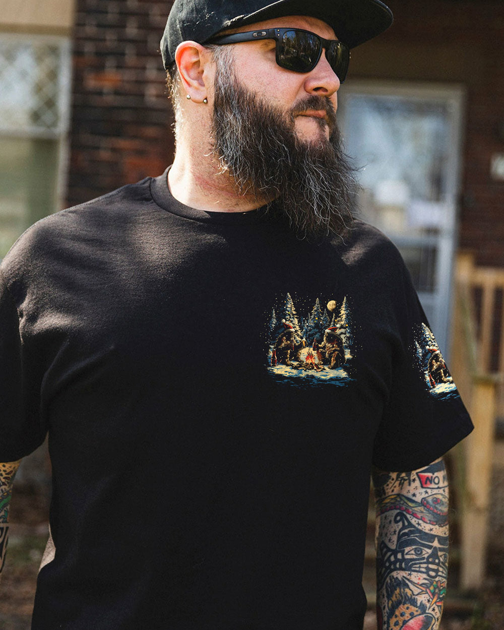 MAKING MEMORIES ONE CAMPFIRE AT A TIME BIGFOOT CHRISTMAS ALL OVER PRINT - TLTW0510244