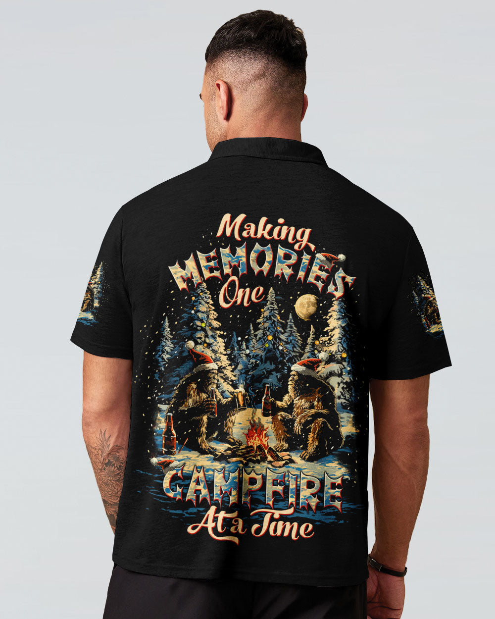 MAKING MEMORIES ONE CAMPFIRE AT A TIME BIGFOOT CHRISTMAS ALL OVER PRINT - TLTW0510244