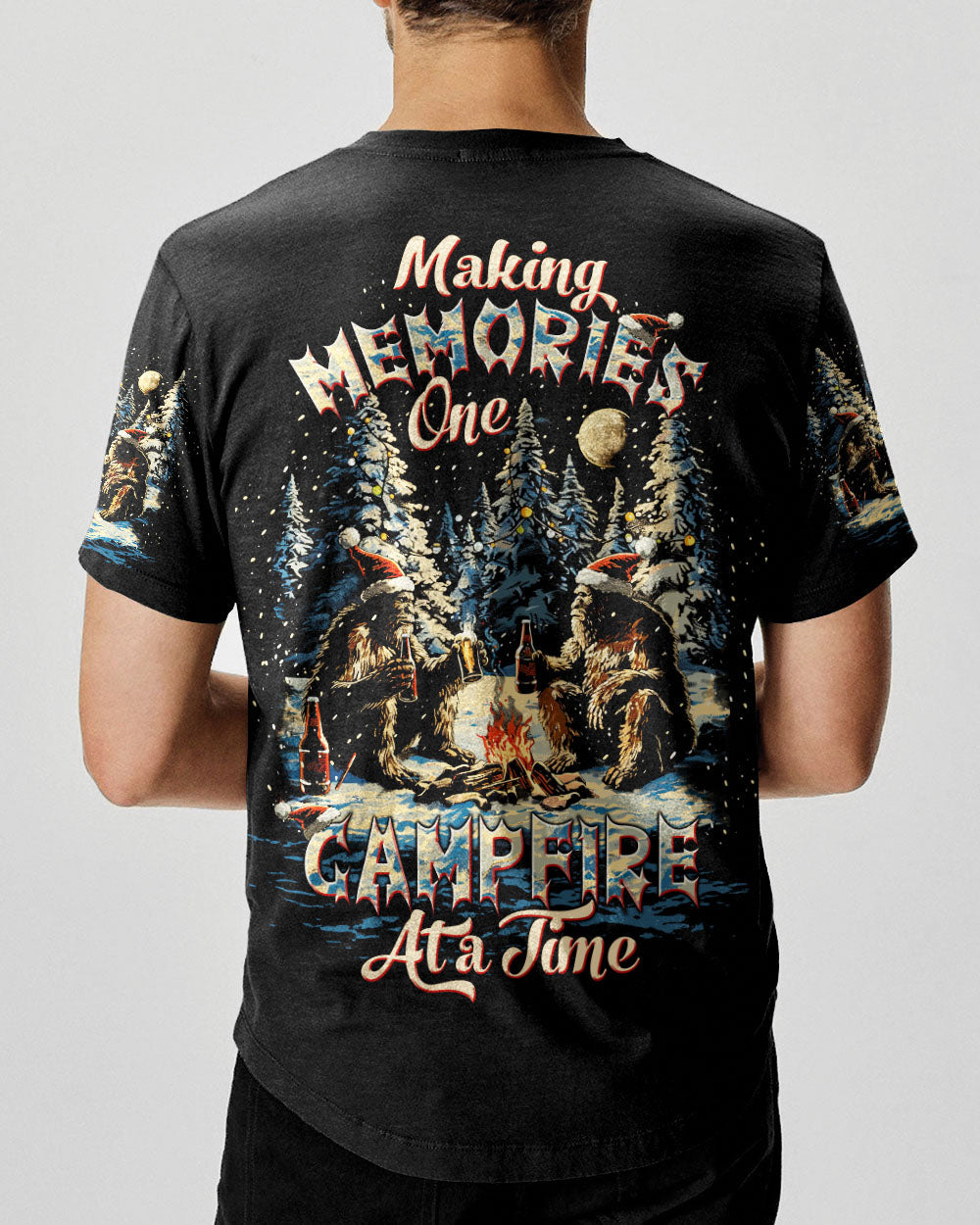 MAKING MEMORIES ONE CAMPFIRE AT A TIME BIGFOOT CHRISTMAS ALL OVER PRINT - TLTW0510244
