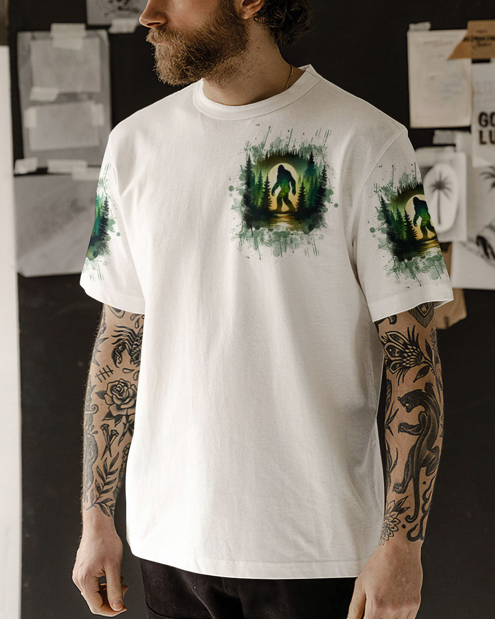 I'M HIDING FROM STUPID PEOPLE BIGFOOT ALL OVER PRINT - TLTW0511243