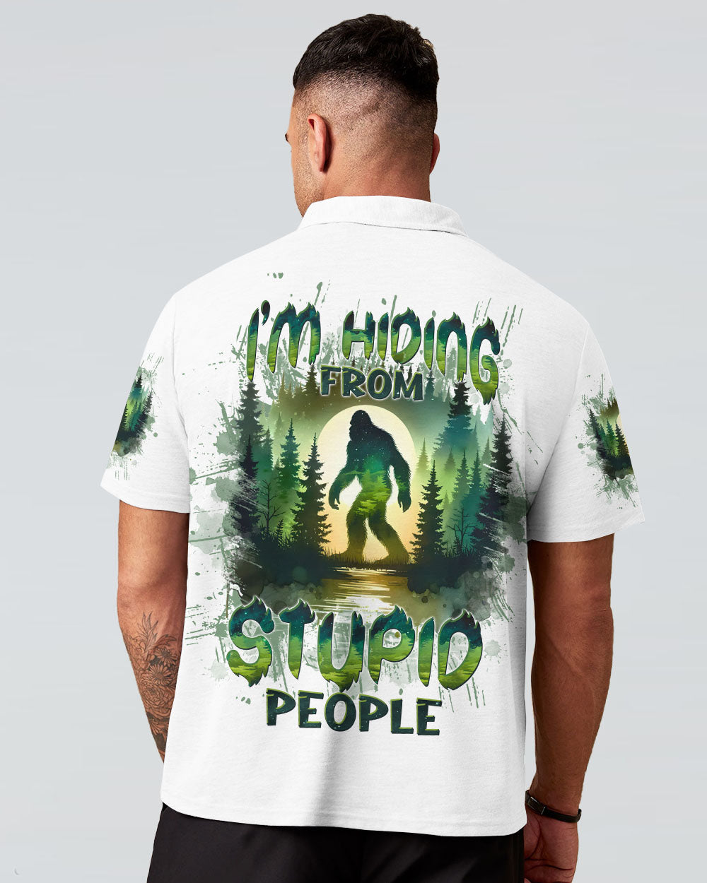 I'M HIDING FROM STUPID PEOPLE BIGFOOT ALL OVER PRINT - TLTW0511243