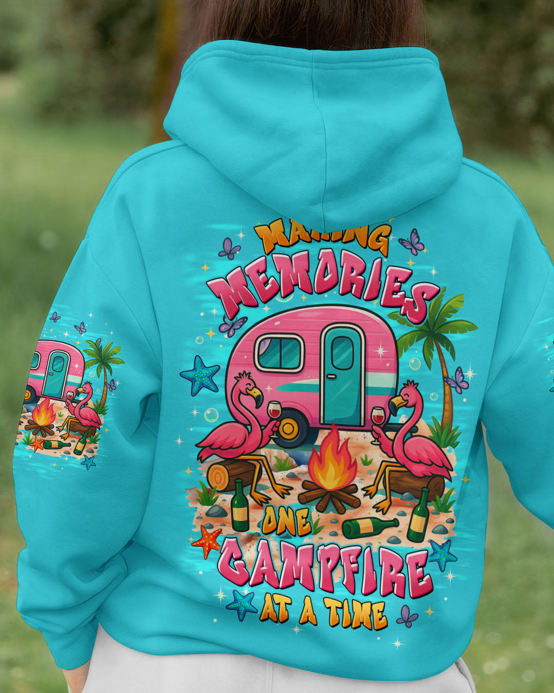 MAKING MEMORIES ONE CAMPFIRE AT A TIME FLAMINGO ALL OVER PRINT - TLTW0609252