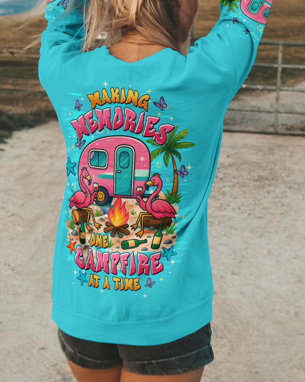 MAKING MEMORIES ONE CAMPFIRE AT A TIME FLAMINGO ALL OVER PRINT - TLTW0609252