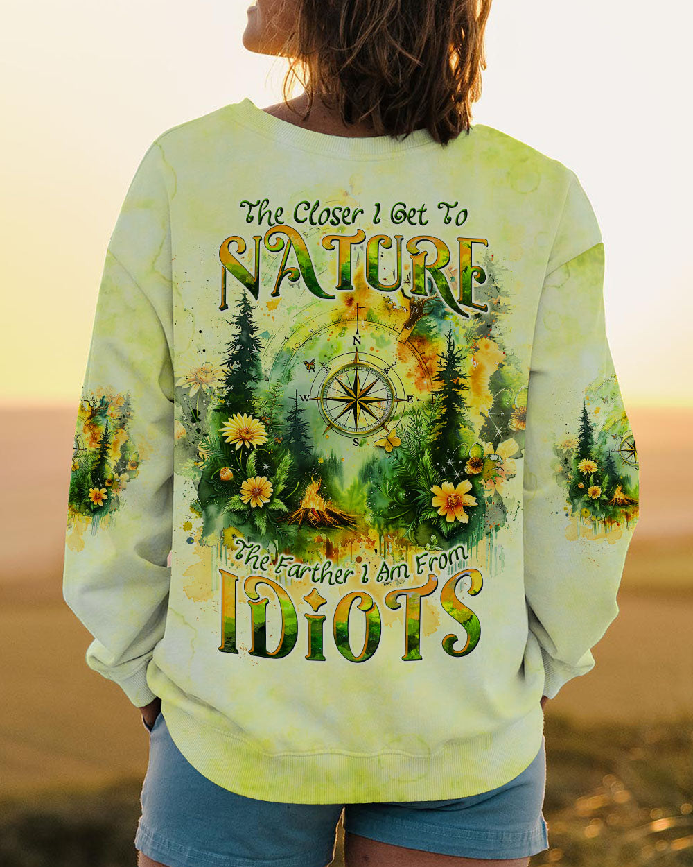 THE CLOSER I GET TO NATURE COMPASS ALL OVER PRINT - TLTW1008243