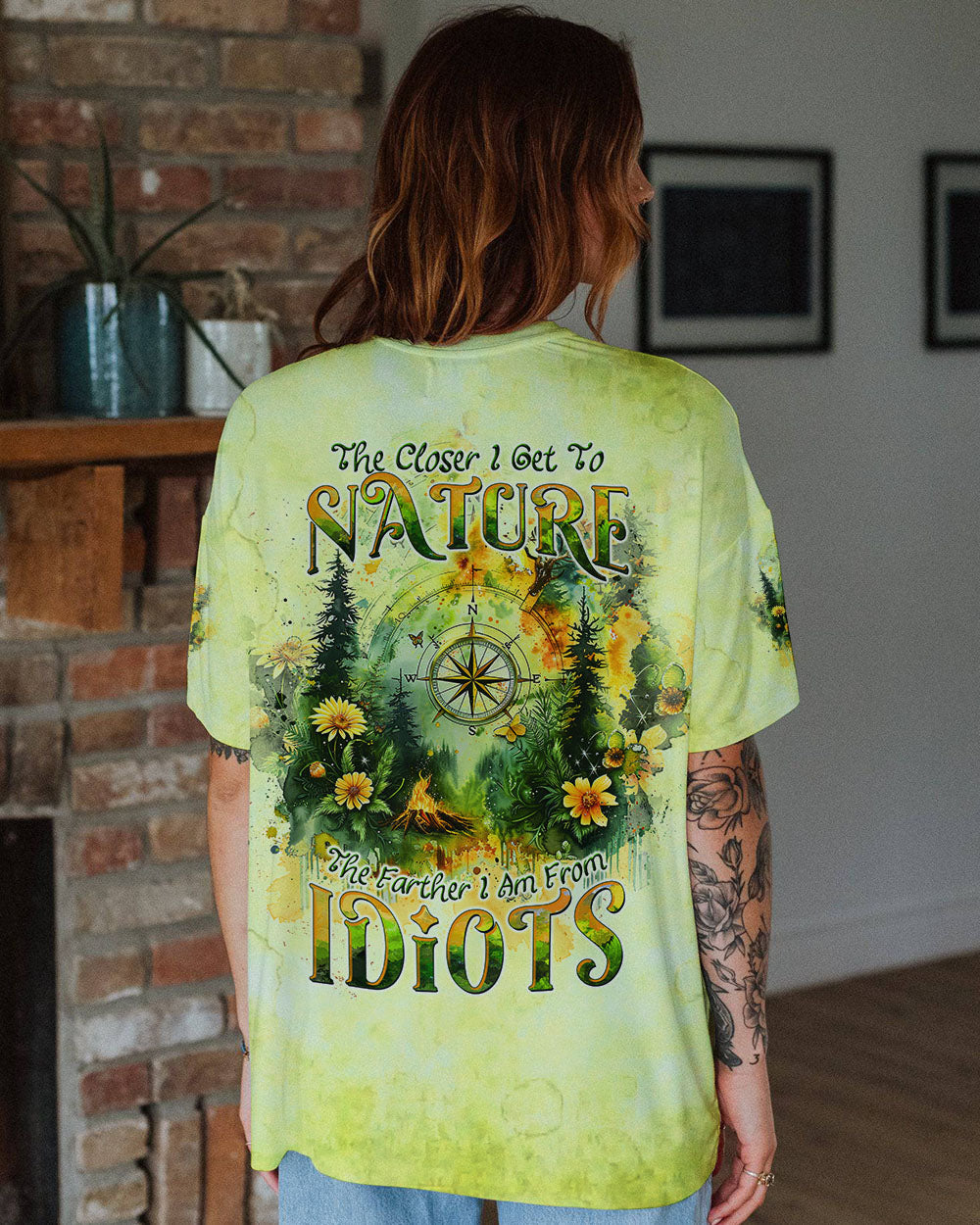 THE CLOSER I GET TO NATURE COMPASS ALL OVER PRINT - TLTW1008243