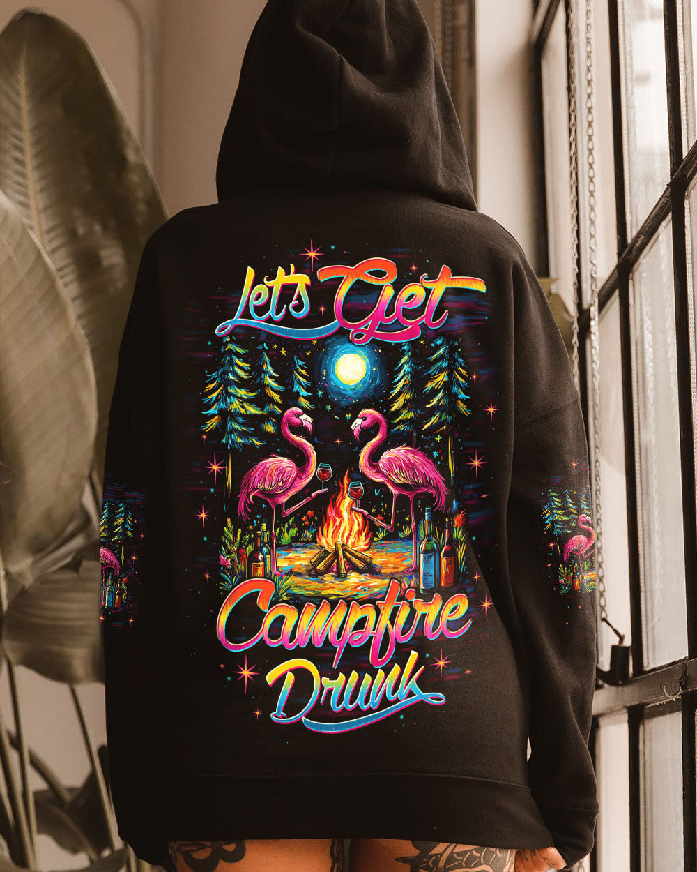 LET'S GET CAMPFIRE DRUNK FLAMINGO ALL OVER PRINT - TLTW1009252