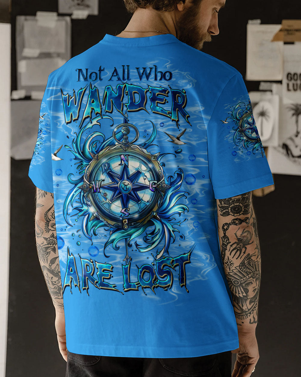 NOT ALL WHO WANDER ARE LOST COMPASS OCEAN ALL OVER PRINT - TLTW1103252