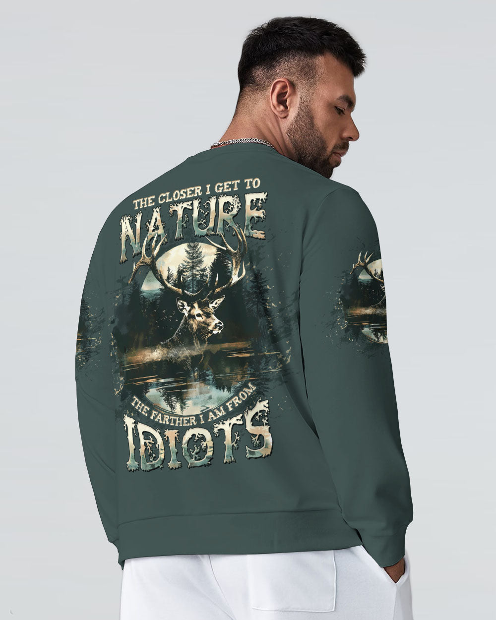  THE CLOSER I GET TO NATURE DEER HUNTING ALL OVER PRINT - TLTW1211243