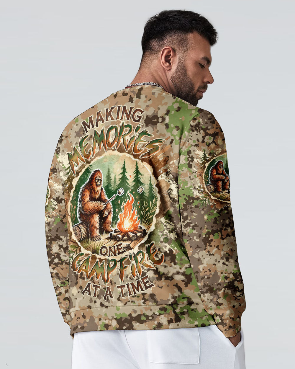 MAKING MEMORIES ONE CAMPFIRE AT A TIME BIGFOOT ALL OVER PRINT - TLTW1212248