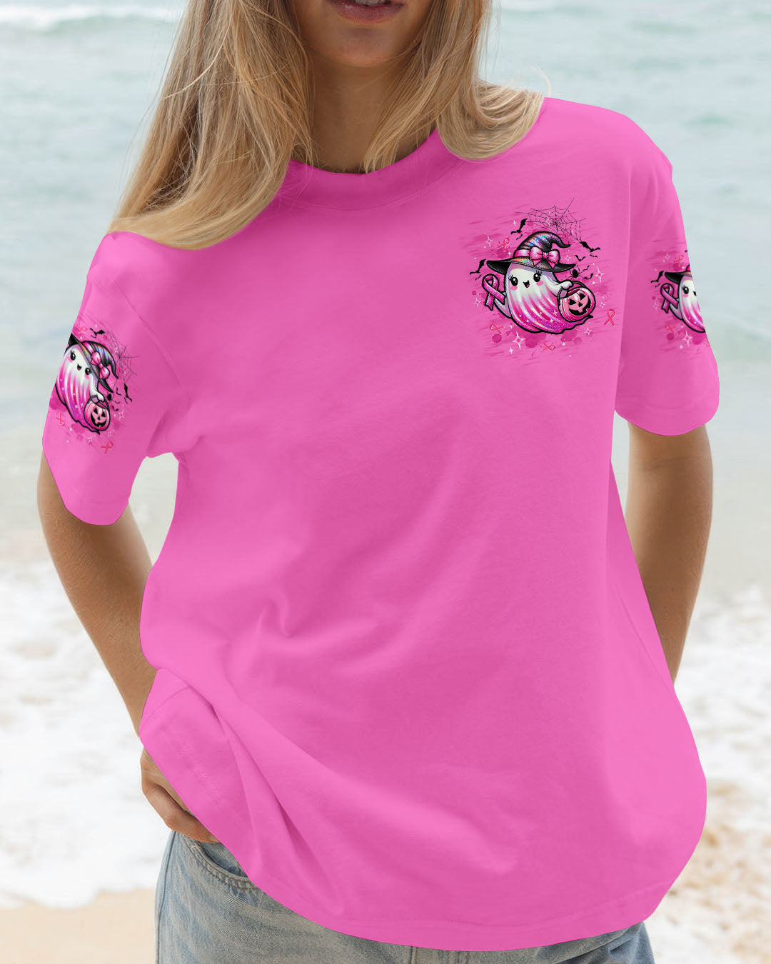 IN OCTOBER WE WEAR PINK BOO BREAST CANCER AWARENESS HALLOWEEN ALL OVER PRINT - TLTW1308251