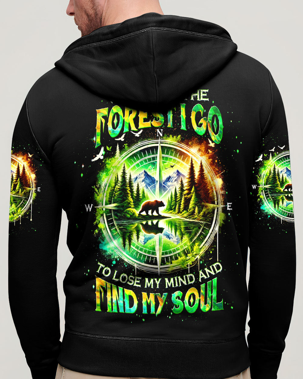 AND INTO THE FOREST I GO BEAR COMPASS ALL OVER PRINT - TLTW1401253