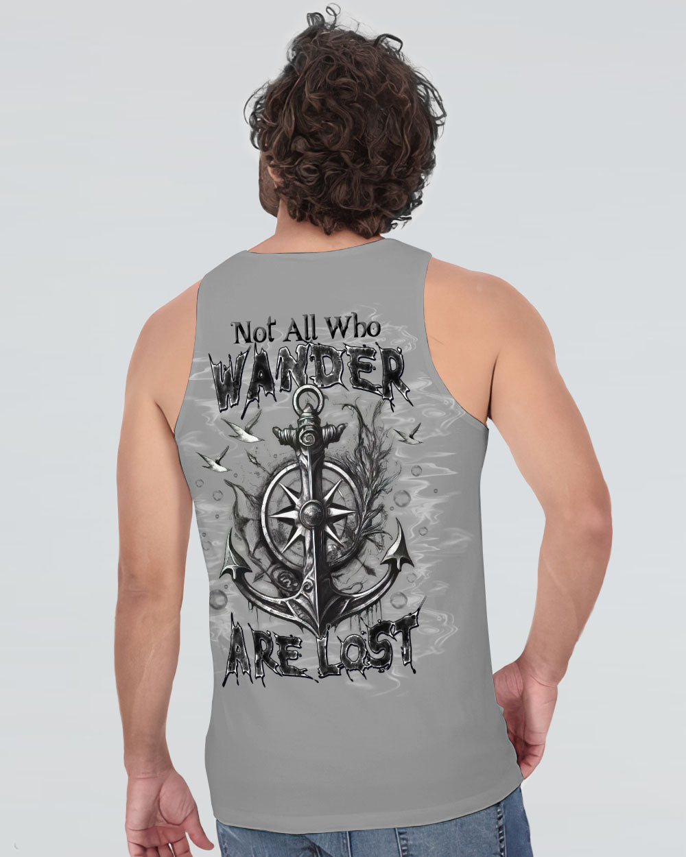 NOT ALL WHO WANDER ARE LOST ANCHOR COMPASS ALL OVER PRINT - TLTW1402252