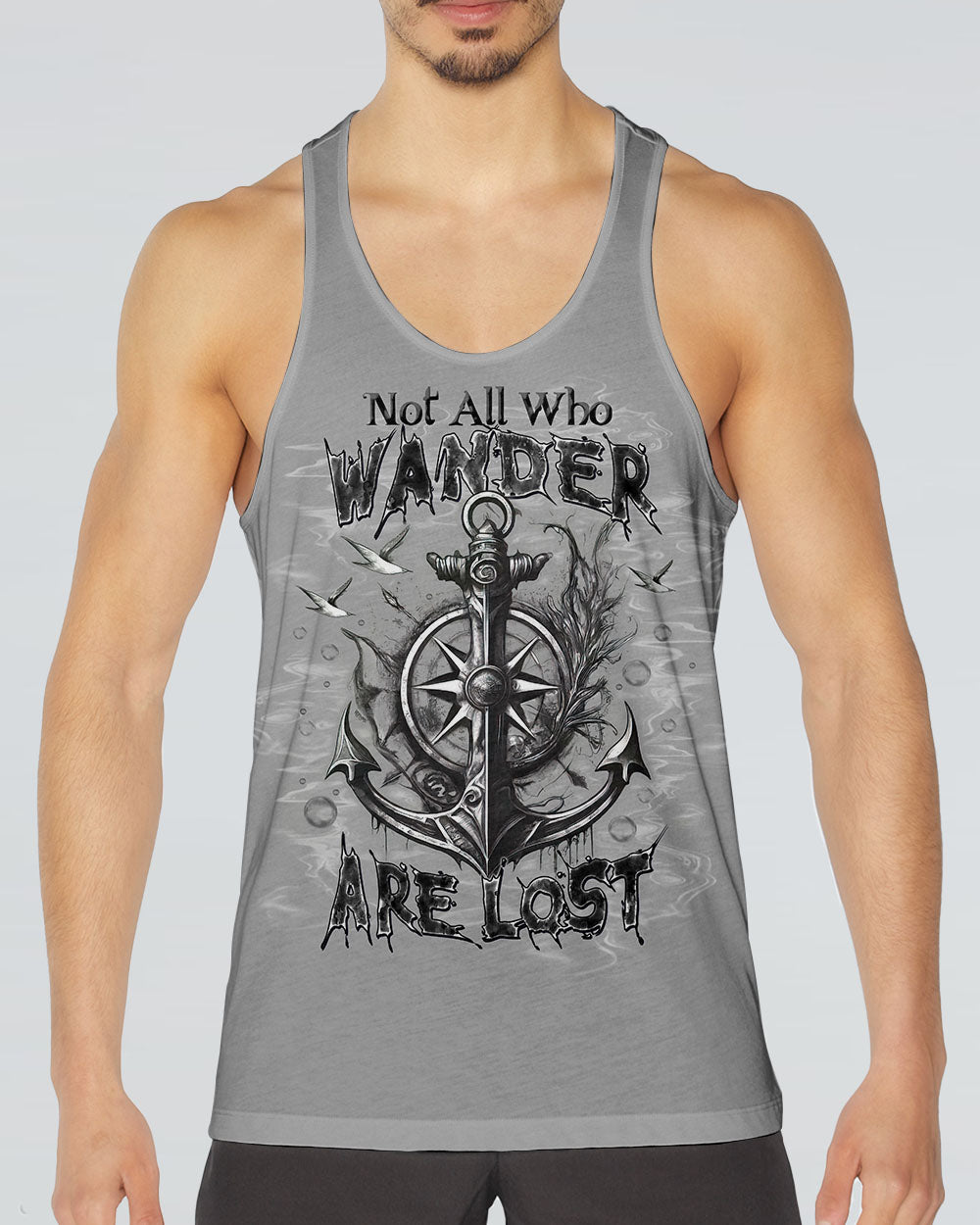 NOT ALL WHO WANDER ARE LOST ANCHOR COMPASS ALL OVER PRINT - TLTW1402252