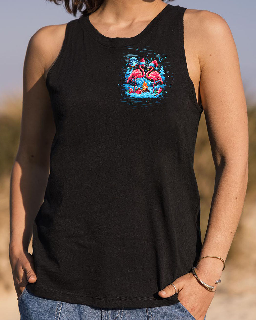 MAKING MEMORIES ONE CAMPFIRE AT A TIME FLAMINGO CHRISTMAS ALL OVER PRINT -  TLTW1410244