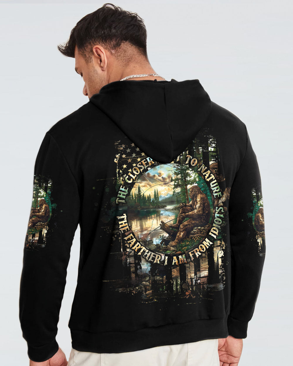 THE CLOSER I GET TO NATURE BIGFOOT FISHING ALL OVER PRINT - TLTW1609242