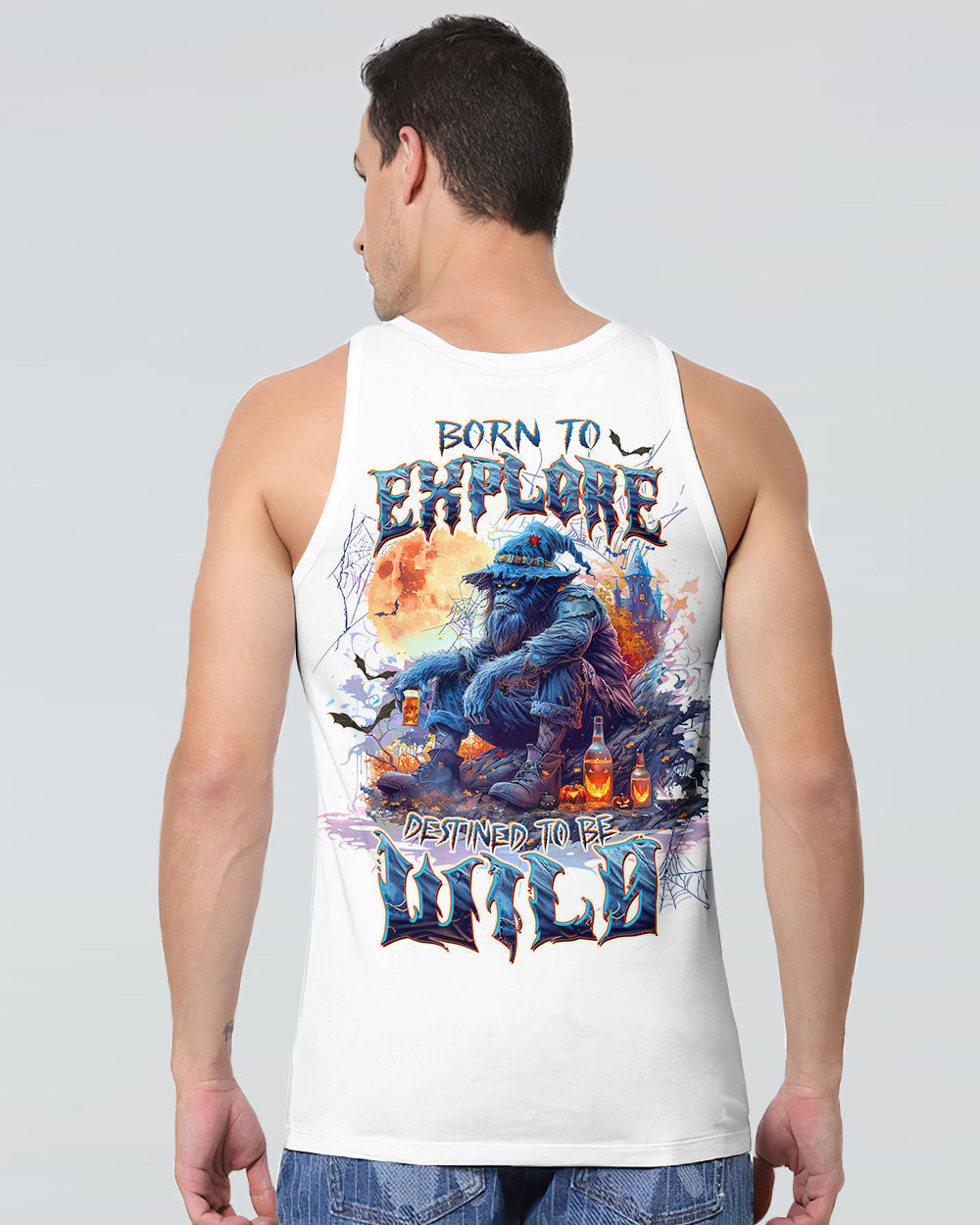 BORN TO EXPLORE DESTINED TO BE WILD BIGFOOT HALLOWEEN ALL OVER PRINT - TLTW1909244