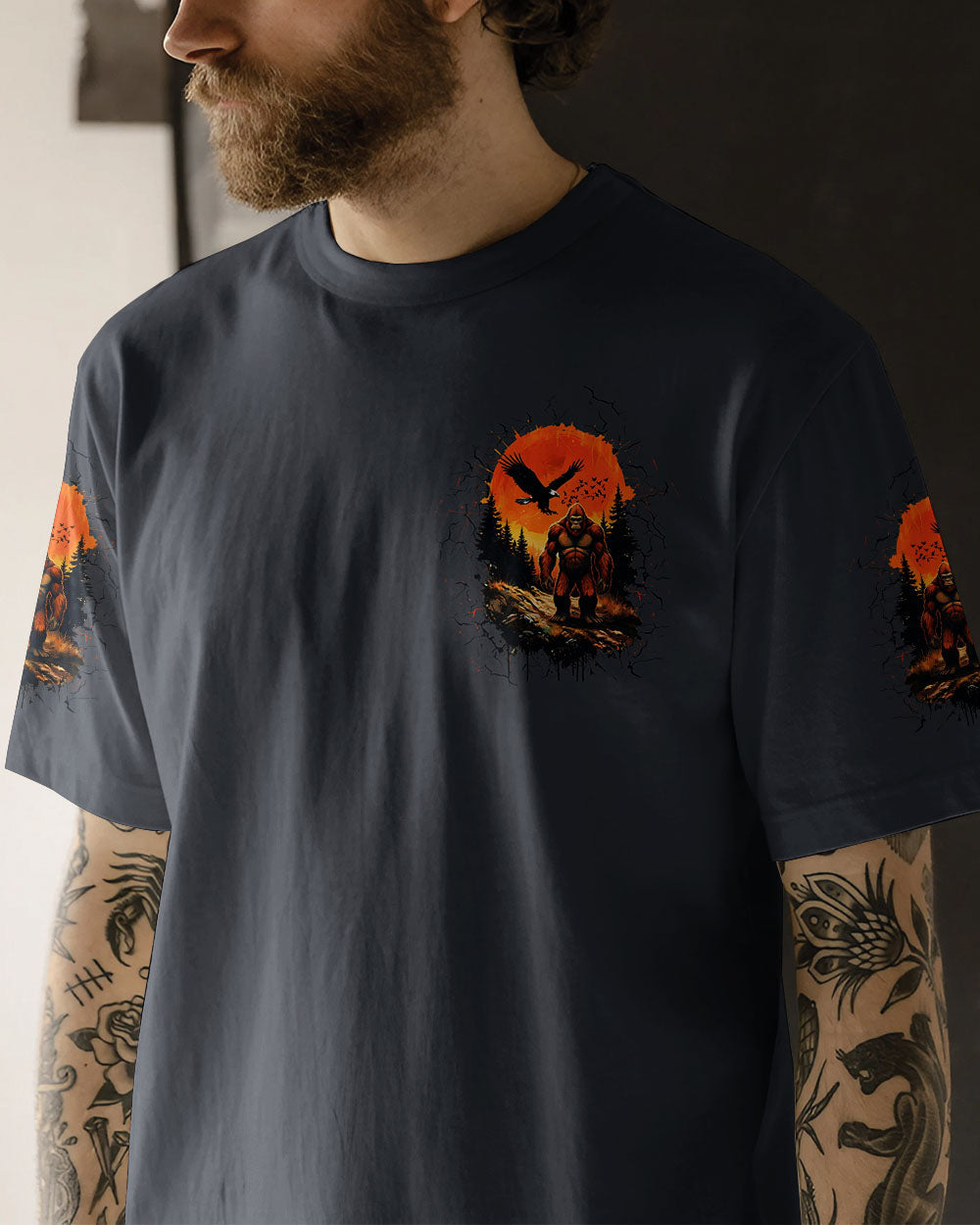 AND INTO THE FOREST I GO BIGFOOT ALL OVER PRINT - TLTW2011254