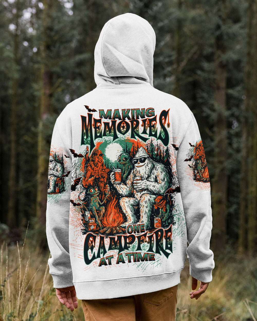 MAKING MEMORIES ONE CAMPFIRE AT A TIME BIGFOOT ALL OVER PRINT - TLTW2407252