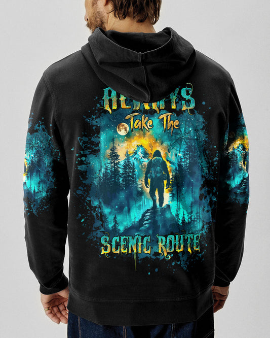 ALWAYS TAKE THE SCENIC ROUTE COMPASS BIGFOOT ALL OVER PRINT - TLTW2409244