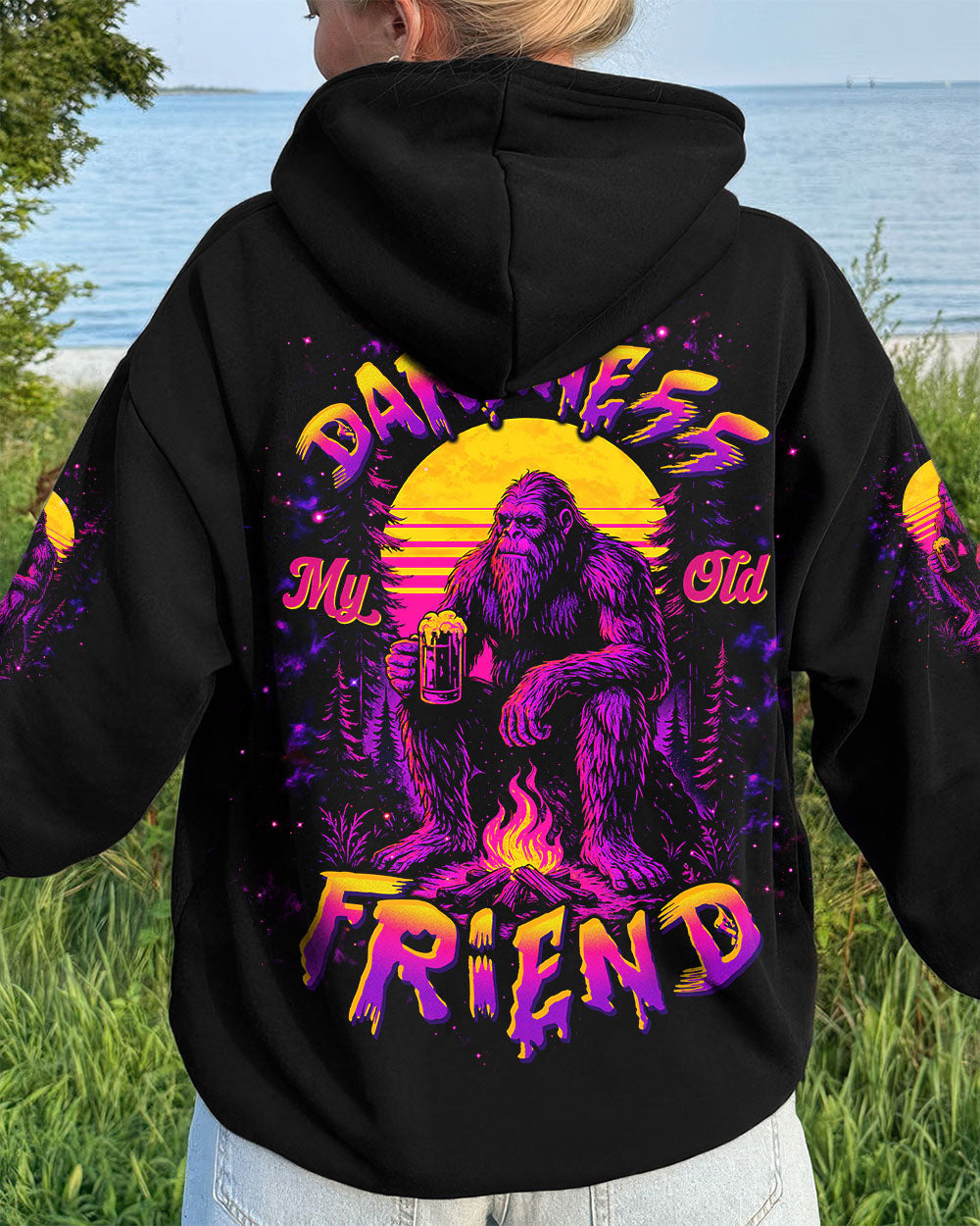 HELLO DARKNESS MY OLD FRIEND BIGFOOT ALL OVER PRINT - TLTW2410252