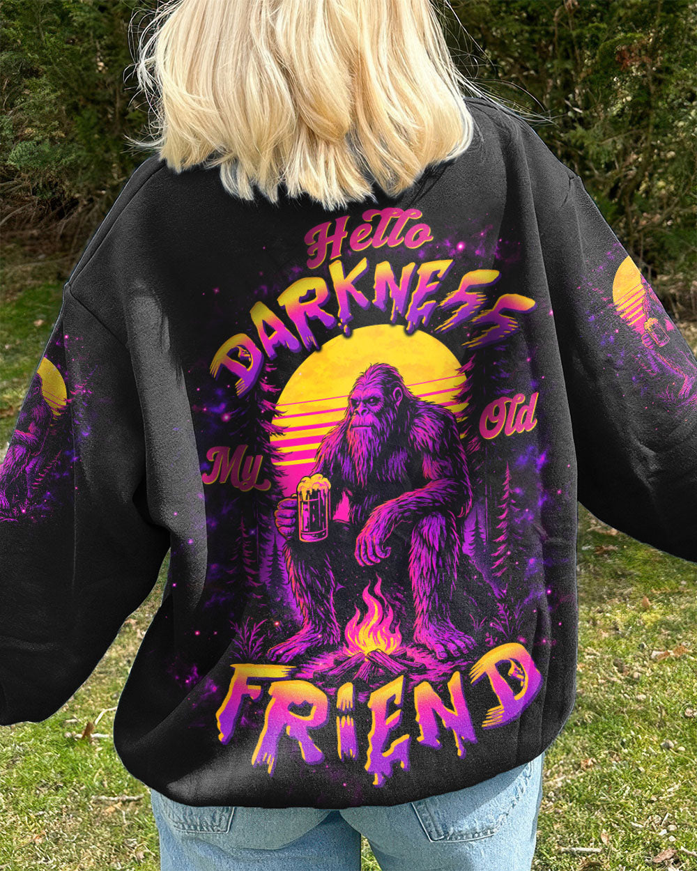HELLO DARKNESS MY OLD FRIEND BIGFOOT ALL OVER PRINT - TLTW2410252