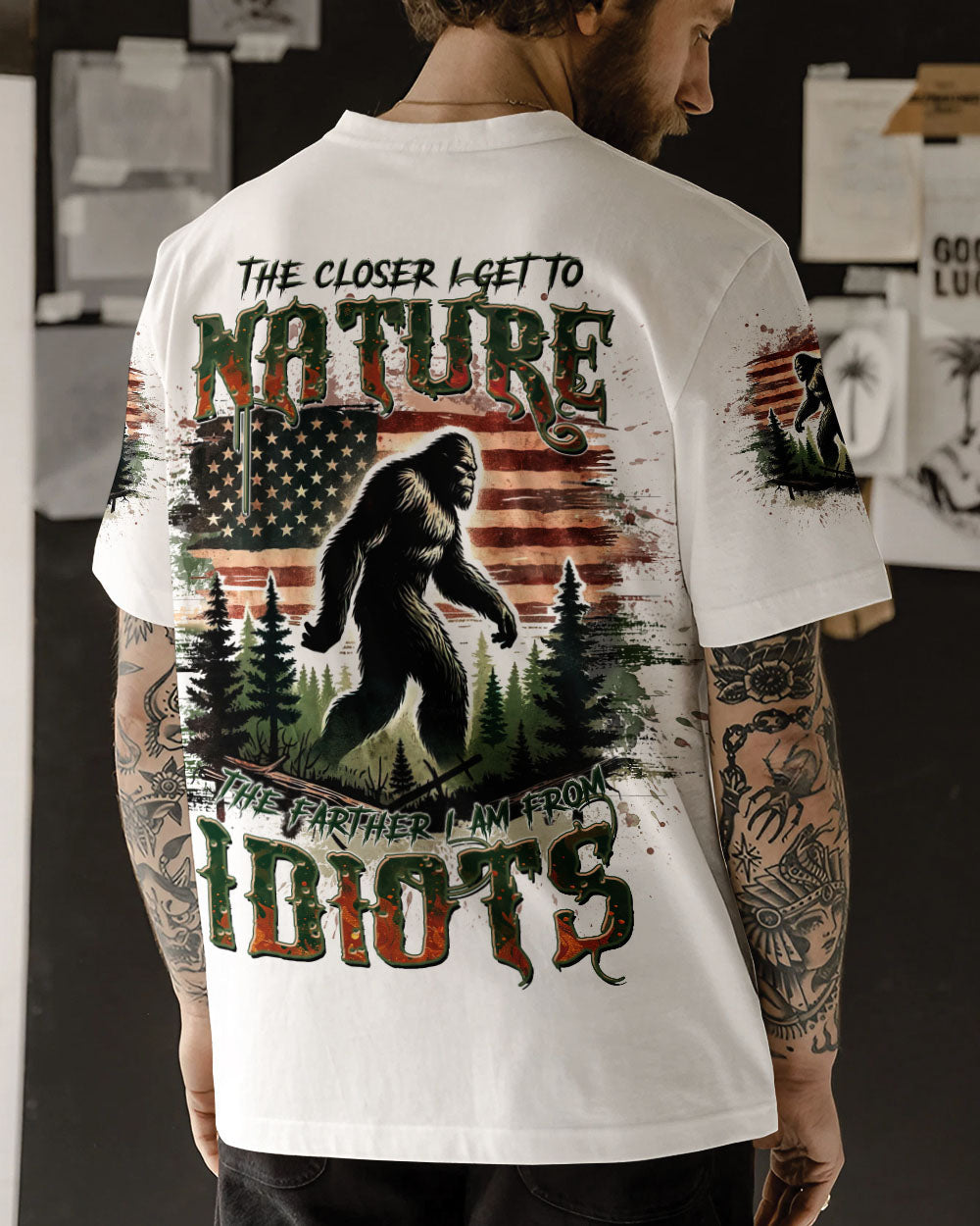 THE CLOSER I GET TO NATURE BIGFOOT ALL OVER PRINT  - TLTW2802253