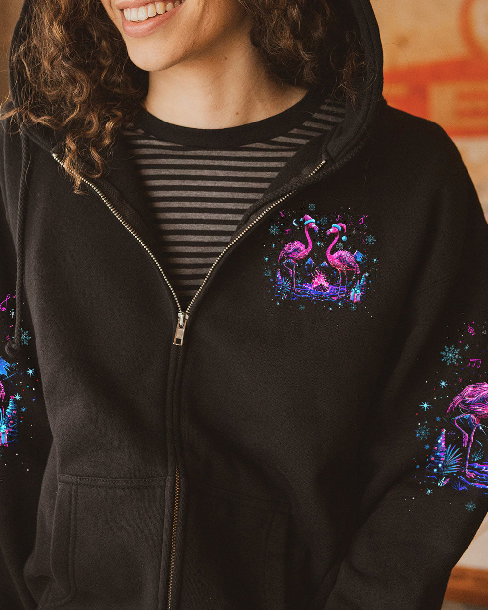 MAKING MEMORIES ONE CAMPFIRE AT A TIME FLAMINGO CHRISTMAS  ALL OVER PRINT - TLTW3110245