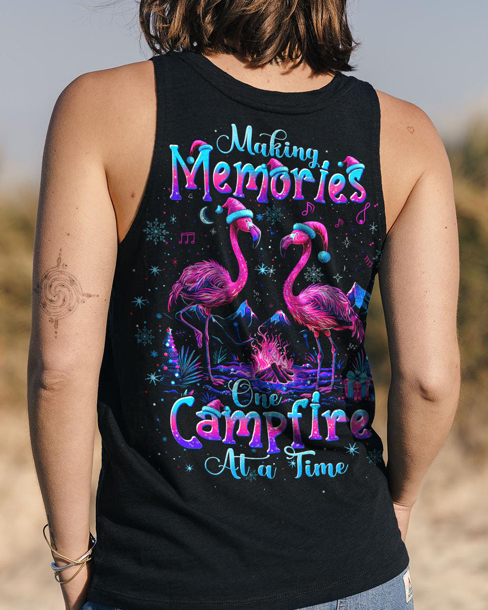 MAKING MEMORIES ONE CAMPFIRE AT A TIME FLAMINGO CHRISTMAS  ALL OVER PRINT - TLTW3110245
