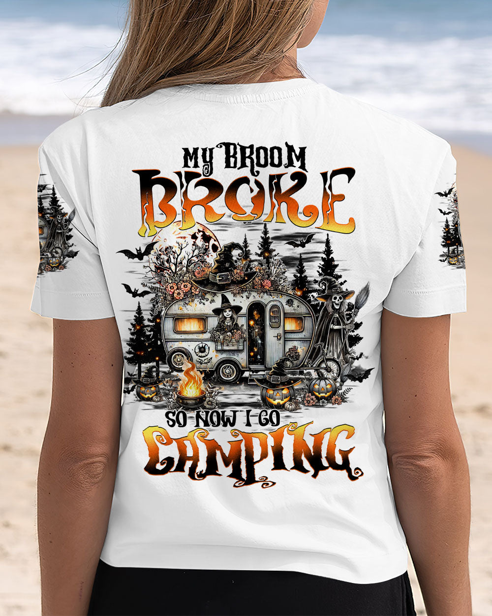 MY BROOM BROKE SO NOW I GO CAMPING HALLOWEEN ALL OVER PRINT - TY1208241