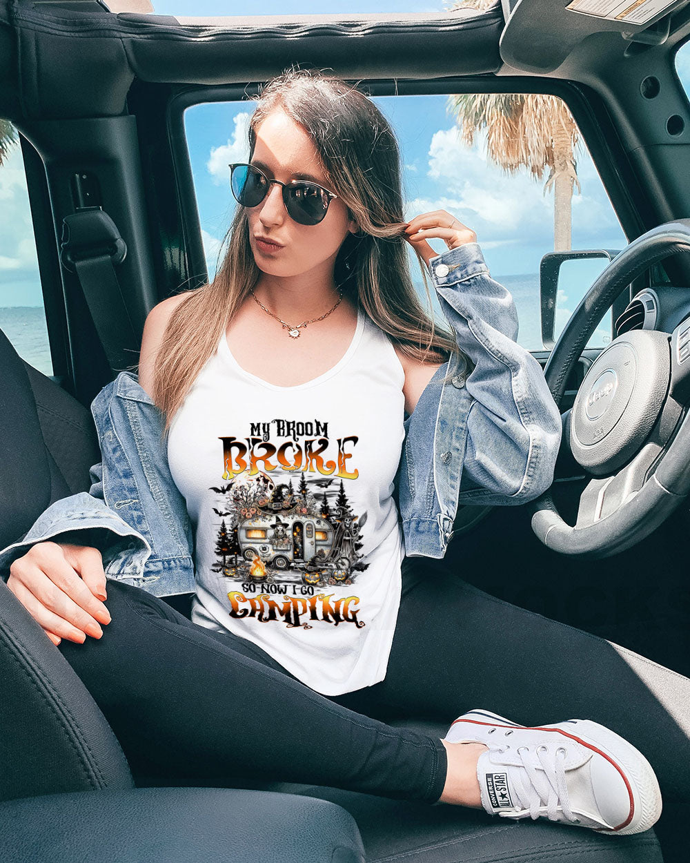 MY BROOM BROKE SO NOW I GO CAMPING HALLOWEEN ALL OVER PRINT - TY1208241