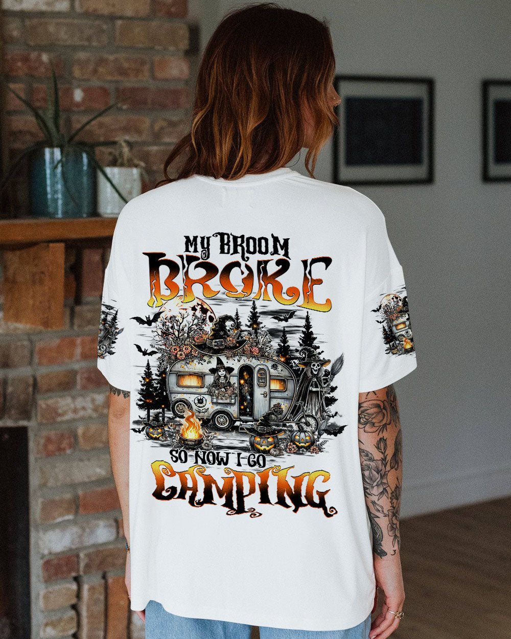 MY BROOM BROKE SO NOW I GO CAMPING HALLOWEEN ALL OVER PRINT - TY1208241