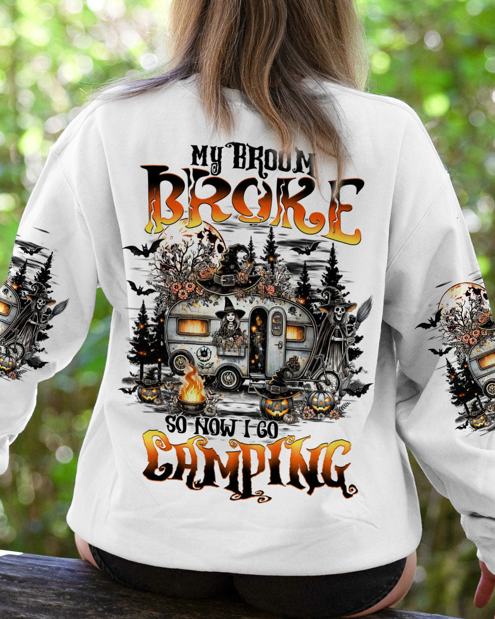 MY BROOM BROKE SO NOW I GO CAMPING HALLOWEEN ALL OVER PRINT - TY1208241