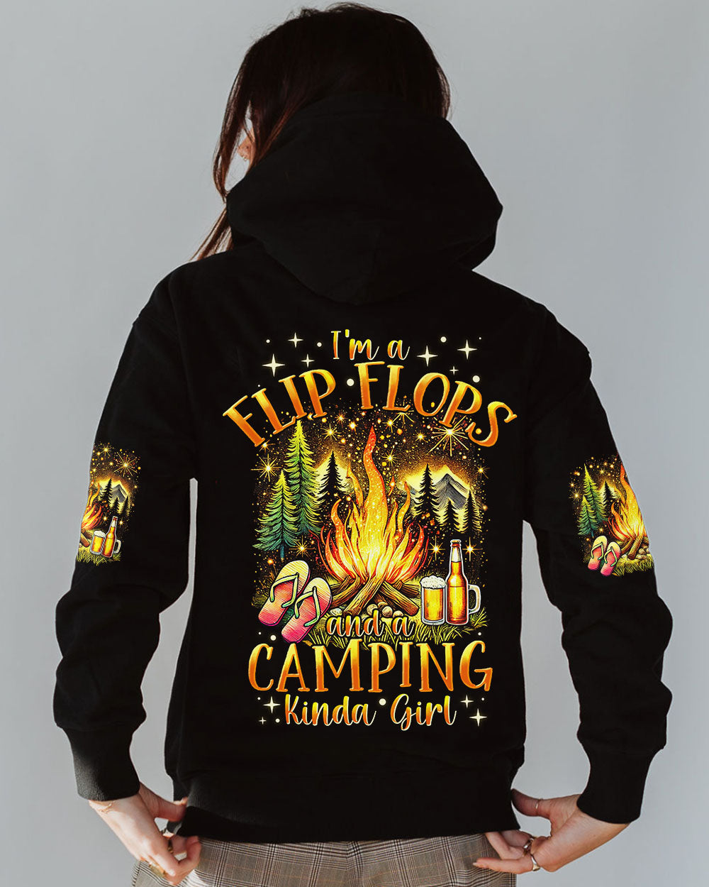 I'M A FLIP FLOPS AND A CAMPING KINDA GIRL ALL OVER PRINT - TYHI2507241