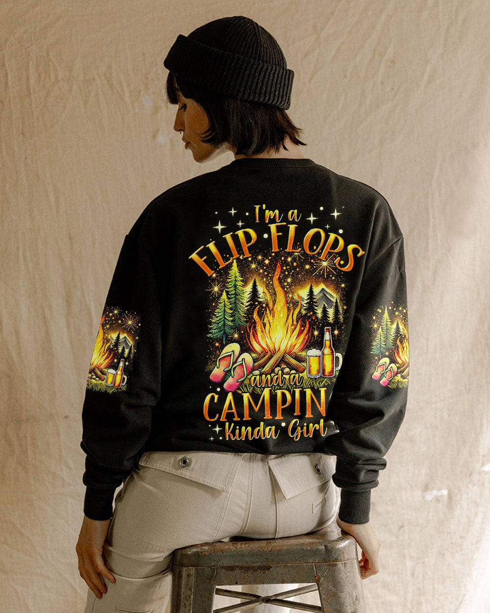 I'M A FLIP FLOPS AND A CAMPING KINDA GIRL ALL OVER PRINT - TYHI2507241