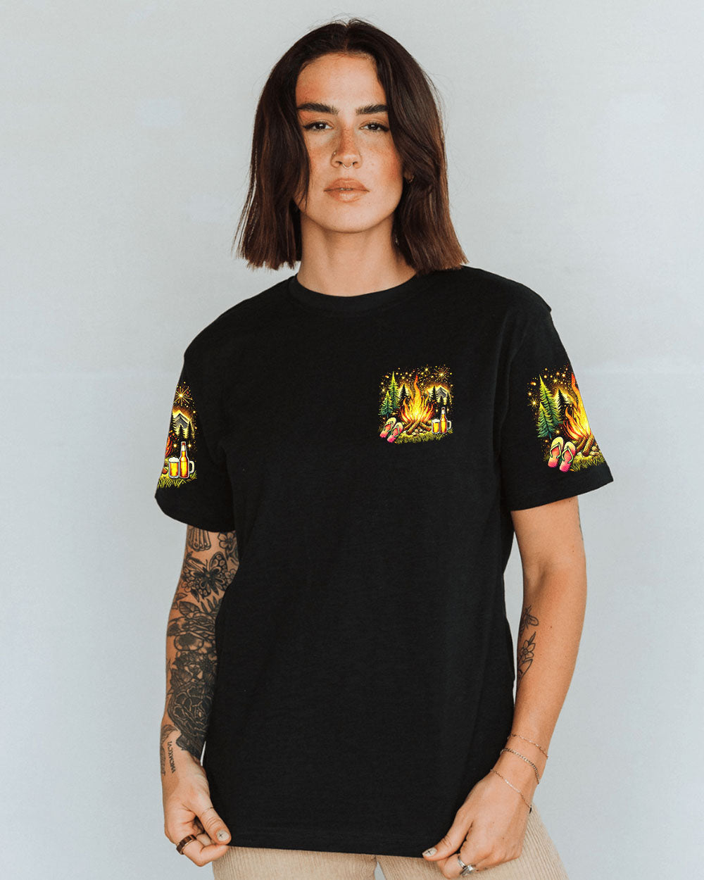 I'M A FLIP FLOPS AND A CAMPING KINDA GIRL ALL OVER PRINT - TYHI2507241