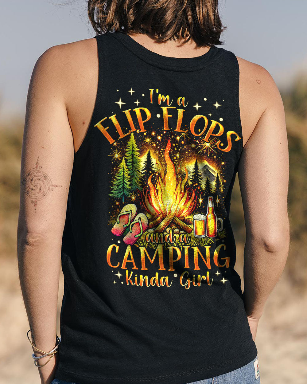 I'M A FLIP FLOPS AND A CAMPING KINDA GIRL ALL OVER PRINT - TYHI2507241